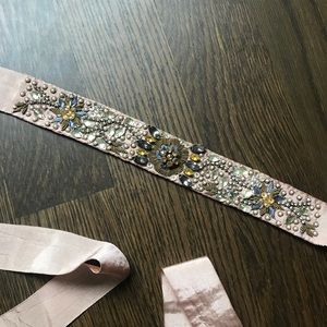 Anthropologie Pink Beaded Sash